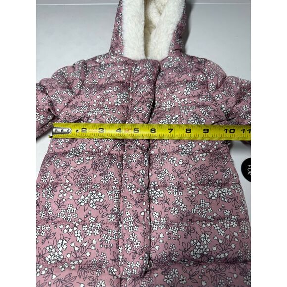 NWT Nicole Miller Size 6-9 months Girls Snow Suit Ruffle Faux Fur Floral Pink - Picture 5 of 13